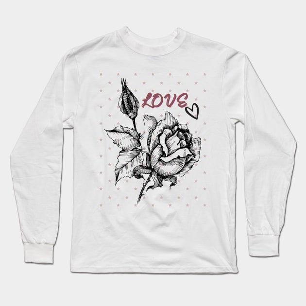 Rose into star pattern Long Sleeve T-Shirt by Diusse